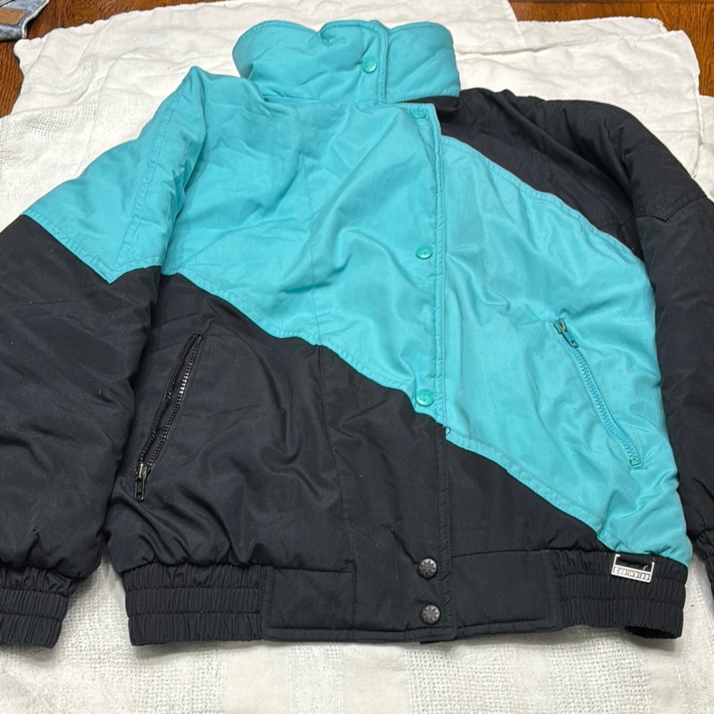Blue‎ and Black Ski Jacket with Elastic Cuffs Edelweiss men M vintage